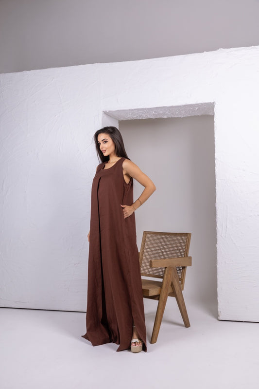 Brown Linen Inner Dress