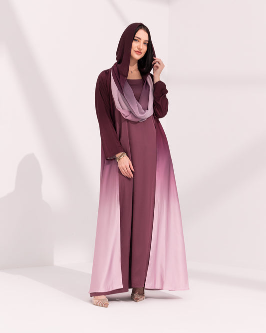 Plum Purple Ombré Abaya