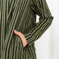 Green  Stripe Jacket Abaya