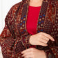 Maroon Stripe Kimono Abaya