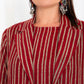 Maroon Stripe Jacket  Abaya
