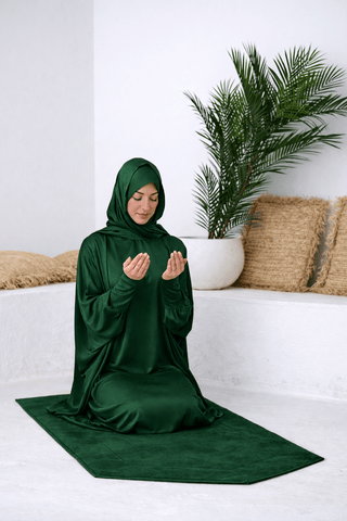 Deep Forest Green Prayer Abaya - fashion by shehna