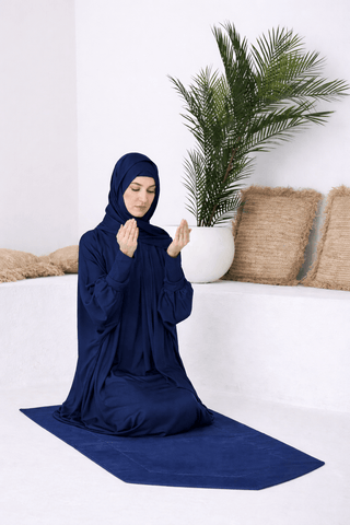 Deep Midnight Blue Prayer Abaya - fashion by shehna