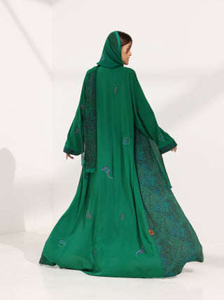 Kashmir Bloom Abaya — Jade Bloom Kimono Abaya - fashion by shehna