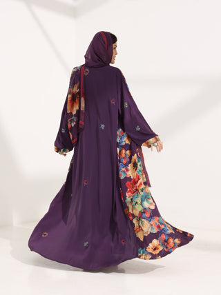 Kashmir Bloom Abaya — Plum Garden (Floral Kimono) - fashion by shehna