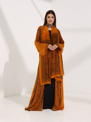 Kashmir Bloom Abaya — Saffron Dune - fashion by shehna