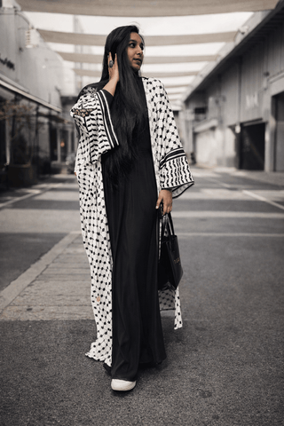 Sabr Keffiyeh Kimono Abaya - fashion by shehna
