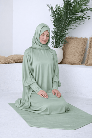 Soft Sage Prayer Abaya - fashion by shehna