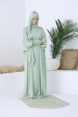 Soft Sage Prayer Abaya - fashion by shehna
