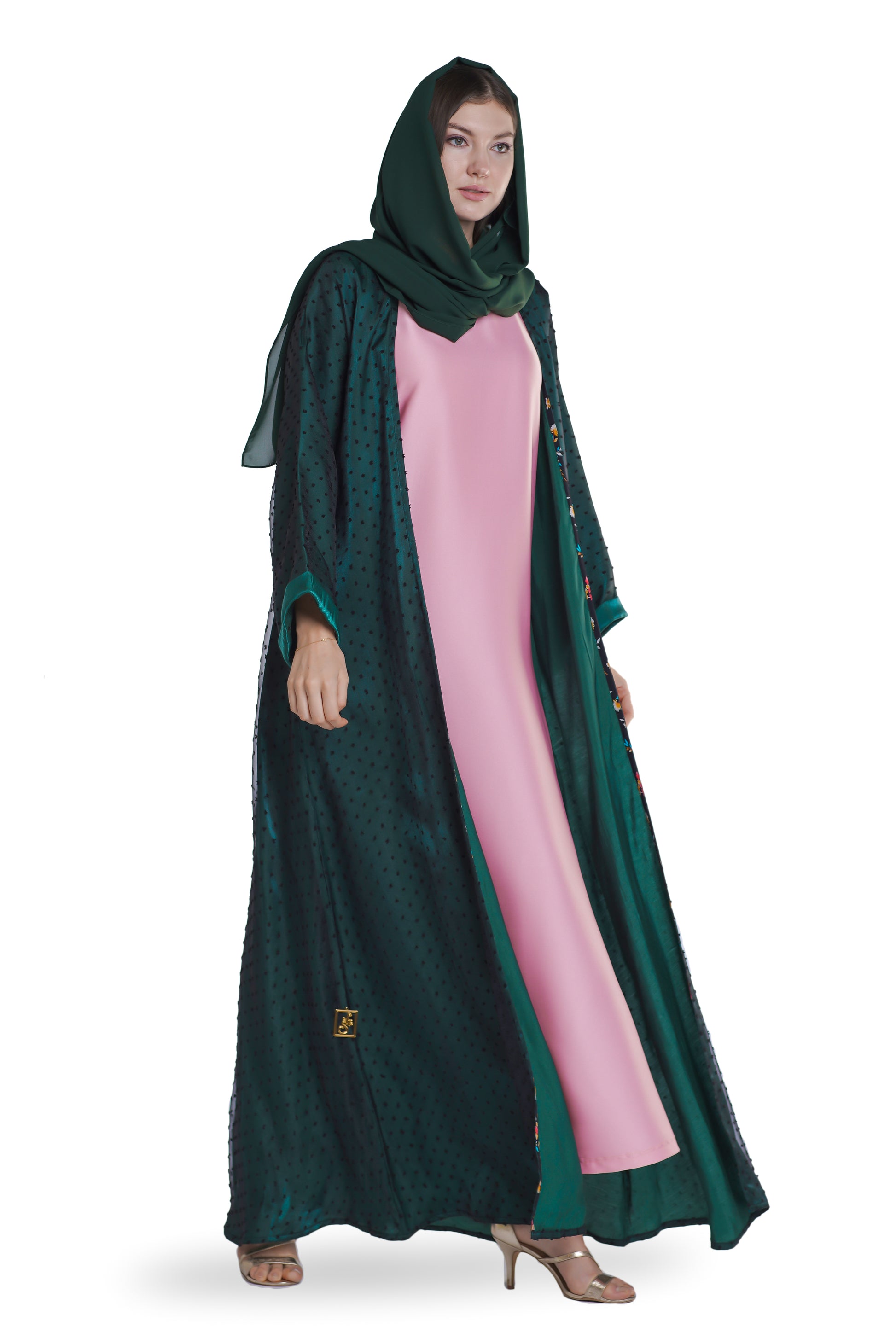 Emerald Dazzle Abaya - Fashion by Shehna