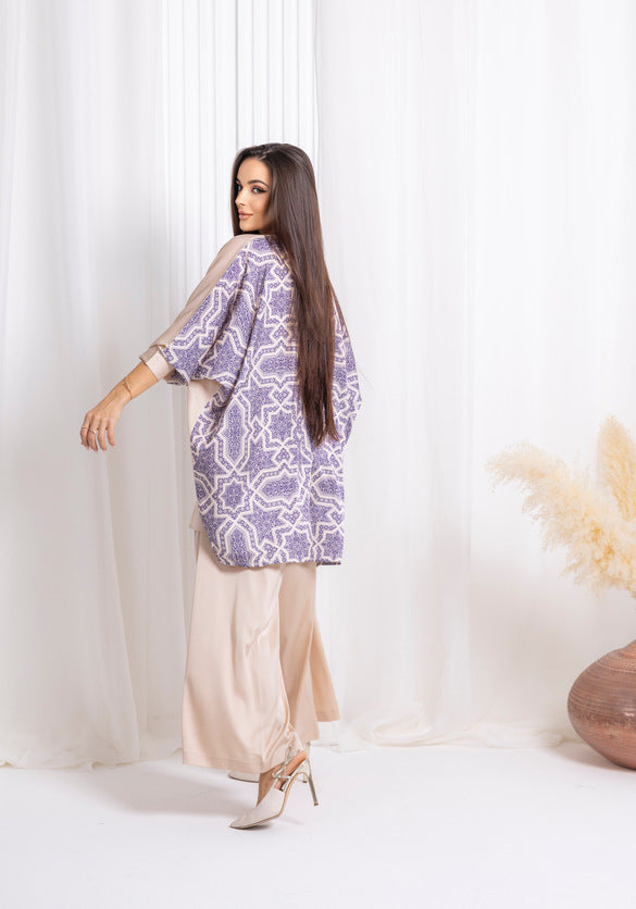 Beige Silk Co-ord Set - Fashion by Shehna