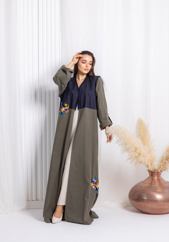Green Denim Abaya - Fashion by Shehna